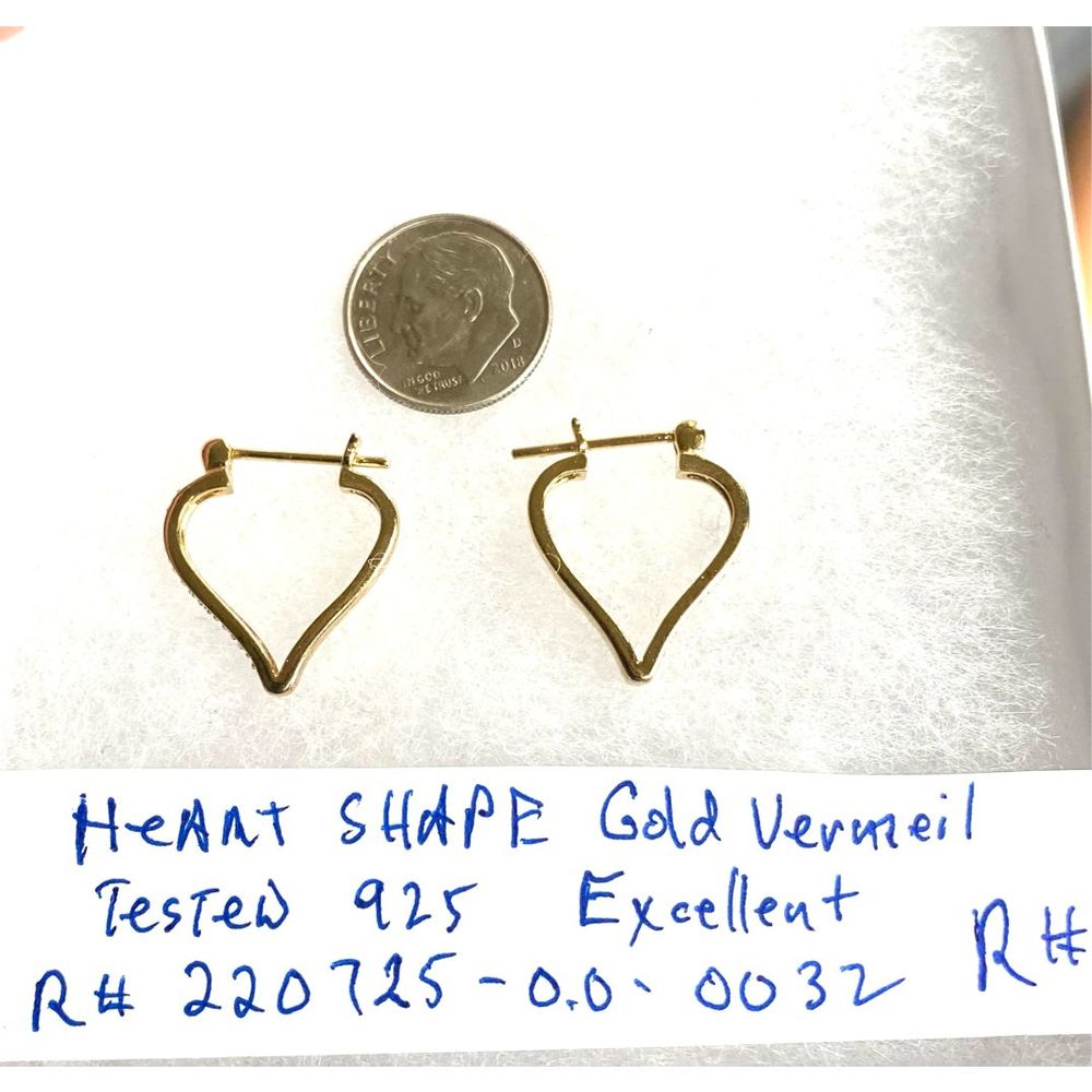 R# Adorable Gold Vermeil Heart Dangles - Picture 4 of 7